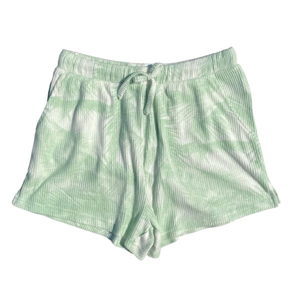 Roxy Endless Daze Shorts palm tree lounge casual green white womens small NWT - Picture 2 of 5
